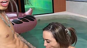 Shaved latina teen gets her pussy lips stretched wide