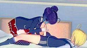 A hentai girl gets a rough treatment in the form of facefuck from her classmate