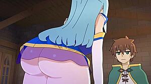 aquas luck turns wild with a creampie blowjob surprise