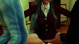 Menage a Trois with a tattoo girl in amateur threesome action