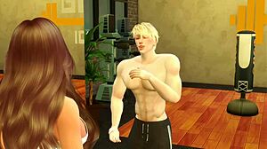 Blonde 3D babe gets her ass pounded hard. Gym turns into raw anal and oral in Sims hentai!