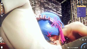 Rem v divokom hentai sexe s masívnym výronom