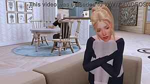 A brazen guy cheats on pregnant girlfriend with her whore friend in rough anal and deep throat sims hentai sfm