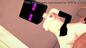 Эндервумен сбрасывает купальник для сырого траха в тесных сетчатых чулках, нецензурированный майнкрафт