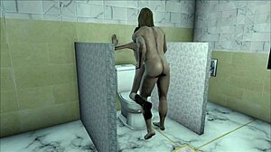 Damn! Fallout 4 Brunette Teen Fucked Hard in Toilet Scene!