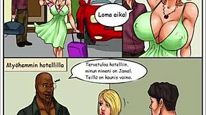 Finnish Cartoon Hotwife Enjoys Steamy Action on Holiday Vacation