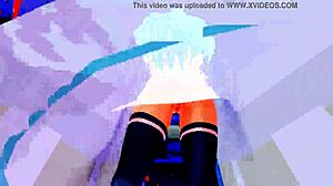 Half-naked anime girl dancing seductively