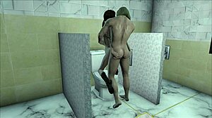 Damn! Fallout 4 Brunette Teen Fucked Hard in Toilet Scene!