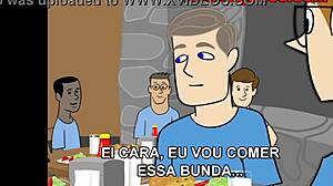 Gay boy fuck in animated group sex