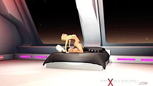 A 3D futanari slams a girl in space station with intense pleasure