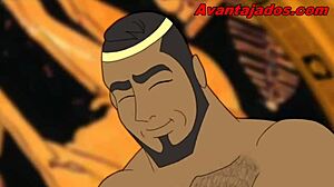 yo, check these hung greek studs in gay anime action