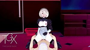 Anime Hentai Game - 2B Robot Girl Takes Hardcore Sex Everywhere!