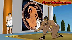 yo, check these hung greek studs in gay anime action
