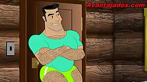 Hairy guy's drawing is one of the best gay cartoons out there