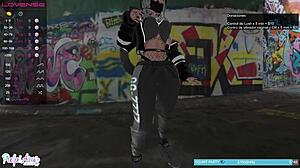 This VTuber girl squeezes Tits in Public