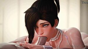 3D 애니 핑크 플라워 뜨거운 크림파이 서프라이즈 준비됐어?