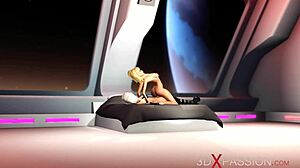 A 3D futanari slams a girl in space station with intense pleasure