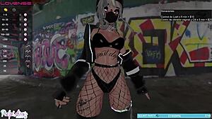 This VTuber girl squeezes Tits in Public