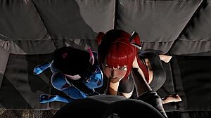 Demon Girl and Redhead Blow You in Bound by Lust Animation