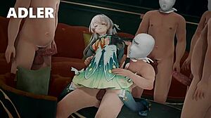 萤火虫群交 - 动漫风Hentai野性团体动作