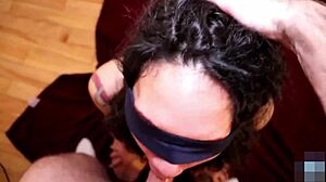 Blindfolded Latina Teen Gags on Deepthroat in Custom POV Video
