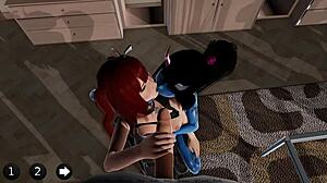 Garota Demônio e Ruiva Te Chupam na Animação Bound by Lust