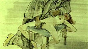 Vintage erotiska teckningar med håriga detaljer