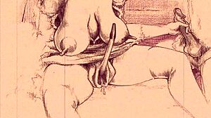 Bold vintage erotic illustration with raw retro comic style.
