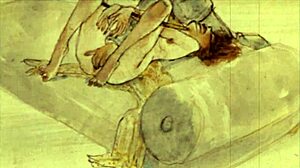 Vintage erotické kresby s chlupatými detaily