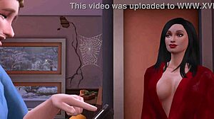 Handsome man fucks trans Asian escort Futa Mu S01E02, a steamy shower scene