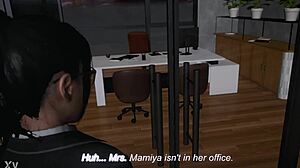 Honeyselect2 scene with boss lady in 3D anime animation.