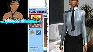 i discovered this retro game where i fuck a curvy office lady with huge oppai and her big boobs
