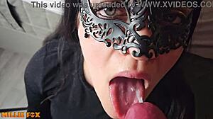 millie fox here, there's so much cum running over my tongue, wow!