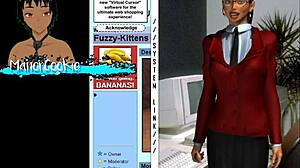 i discovered this retro game where i fuck a curvy office lady with huge oppai and her big boobs