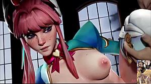 Benedikta Sucks Cock While Juno's Cute Bald Pussy Gets Fucked