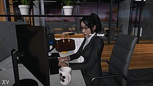 Honeyselect2 scene with boss lady in 3D anime animation.