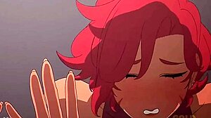 Redhead girl enjoys intense action from behind