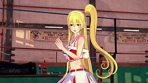 와, 이 아름다운 금발 치어리더가 관통당하는 거 미친 3D 헨타이