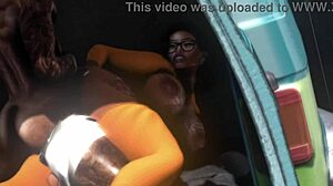 Secondlife Scooby Doo Velma Rides Big Black Cock in Public Outdoor