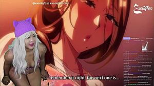 hentai slutty milf rides young 18+ neighbor's huge dick with cute asian girl reaction by exotiqfox
