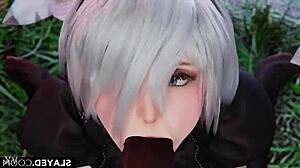 Nier Automata's 2B Addicted to Sucking Black Cocks - What a Sight!