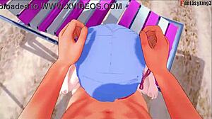 Rem pov fucking with big tits on beach in resident evil fantasy