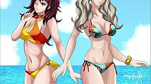 Rise kujikawa brunette compilation from persona 4 anime hentai scenes