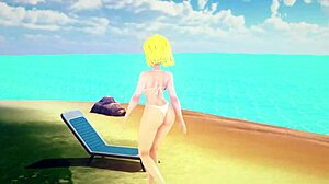 Android 18 and Videl bang in front of Roshi in dragonball zex 7 full fantasyking3.