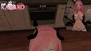 Cat Girl Succubus Cosplay Teases and Wiggles for Your Cum