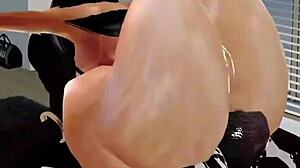 This 3D animation showcases energetic ass movements in a fun routine