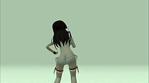 Κούκλα Άνιμε Κορίτσι Κάνει Έντονο Στριπ Τίζ σε Χεντάι