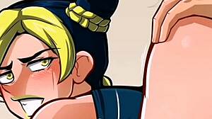 i watch jolyne interact with the guard in this subtitled spanish hentai scene... feeling the subtle tension build up quietly
