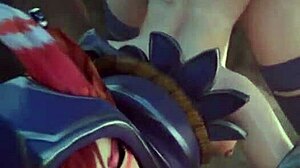 Fox girl gives blowjob then gets fucked doggystyle with creampie. Moaning furry anime sucking and assfucking lead to cum.