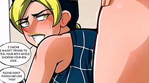 i watch jolyne interact with the guard in this subtitled spanish hentai scene... feeling the subtle tension build up quietly